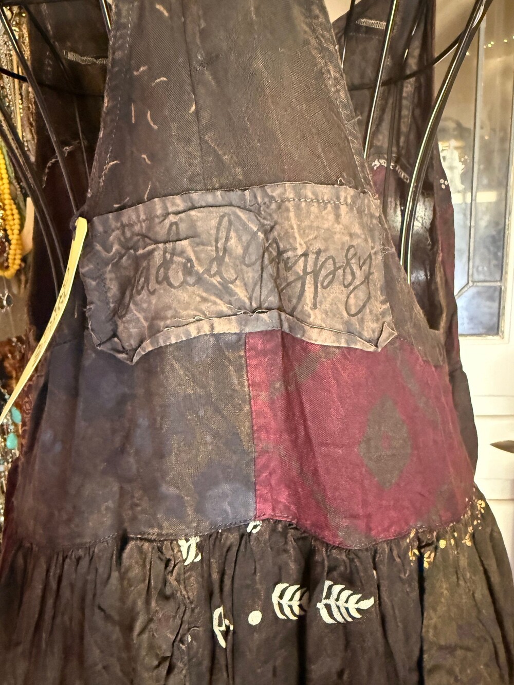 Jaded Gypsy Boho Dress NWT - Chocolate Patchwork maxi dress L/XL - Picture 3 of 4